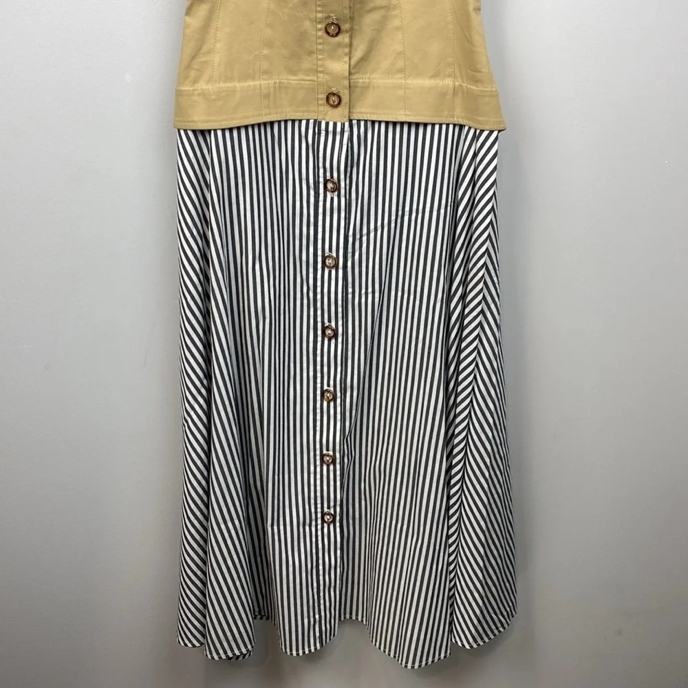 STAUD • RARE FIND • Sandra Safari Style Two-Tone Dress *Flaw* - Picture 3 of 16